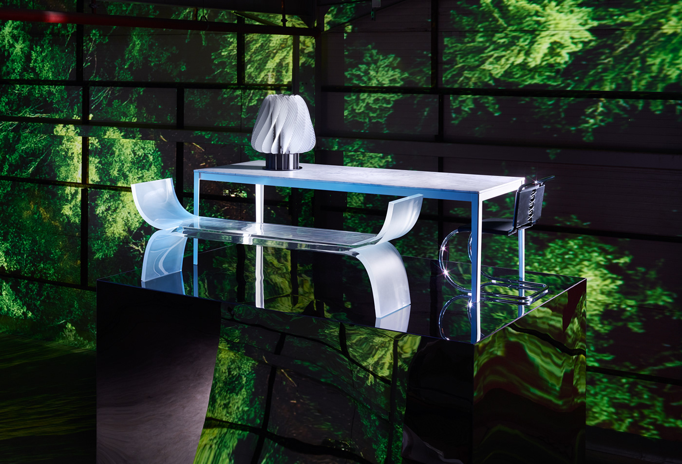 interiors abstract set studio futuristic editorial Space  Style design metal
