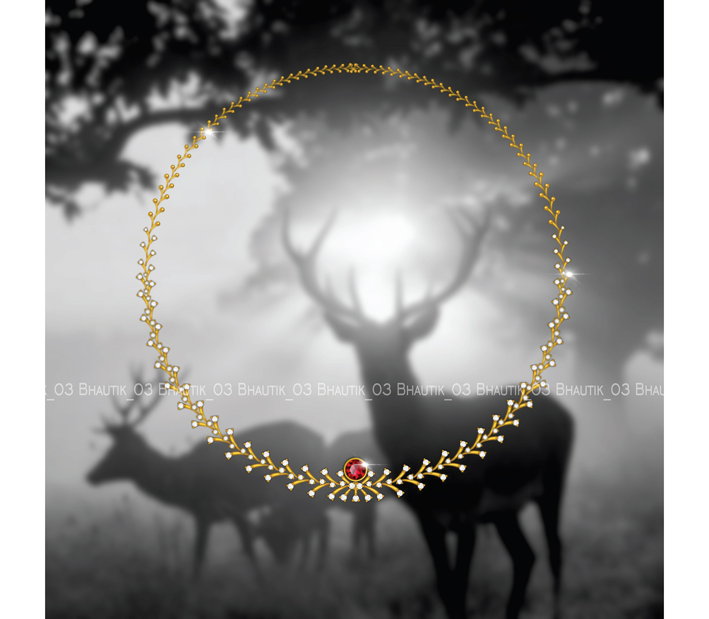 Necklace jewelry handmade art Earring design redstone diamond 