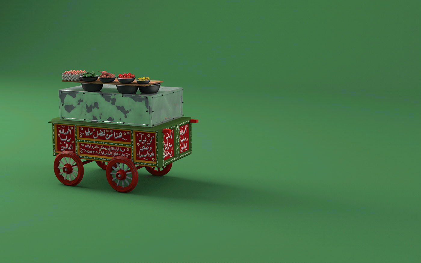 3D c4d cart egypt falafel flafel Food  Miniature