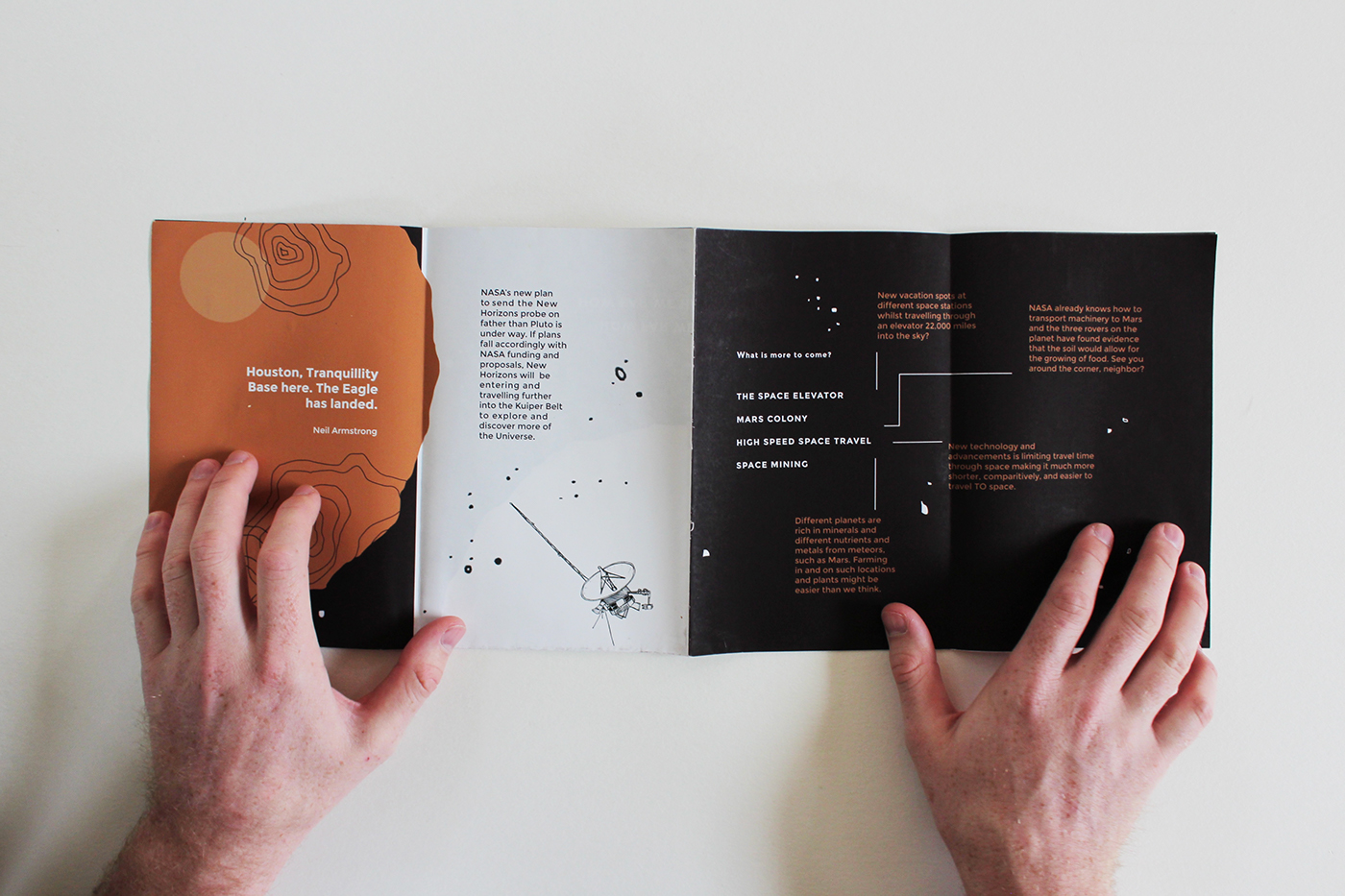 Adobe Portfolio infographic print Pluto design Space  universe Facts information foldout folding illustrate Planets stars spaceship