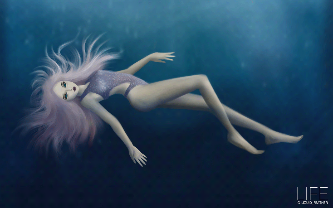 underwater underthesea fantasy digitalart digitalillustrations floating entrapment