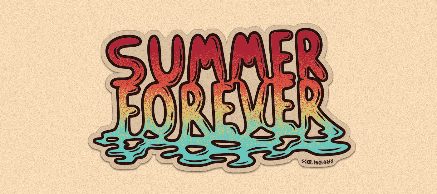 summer Adobe Photoshop digital illustration Procreate summertime stickers logo summervibes ILLUSTRATION  stipple