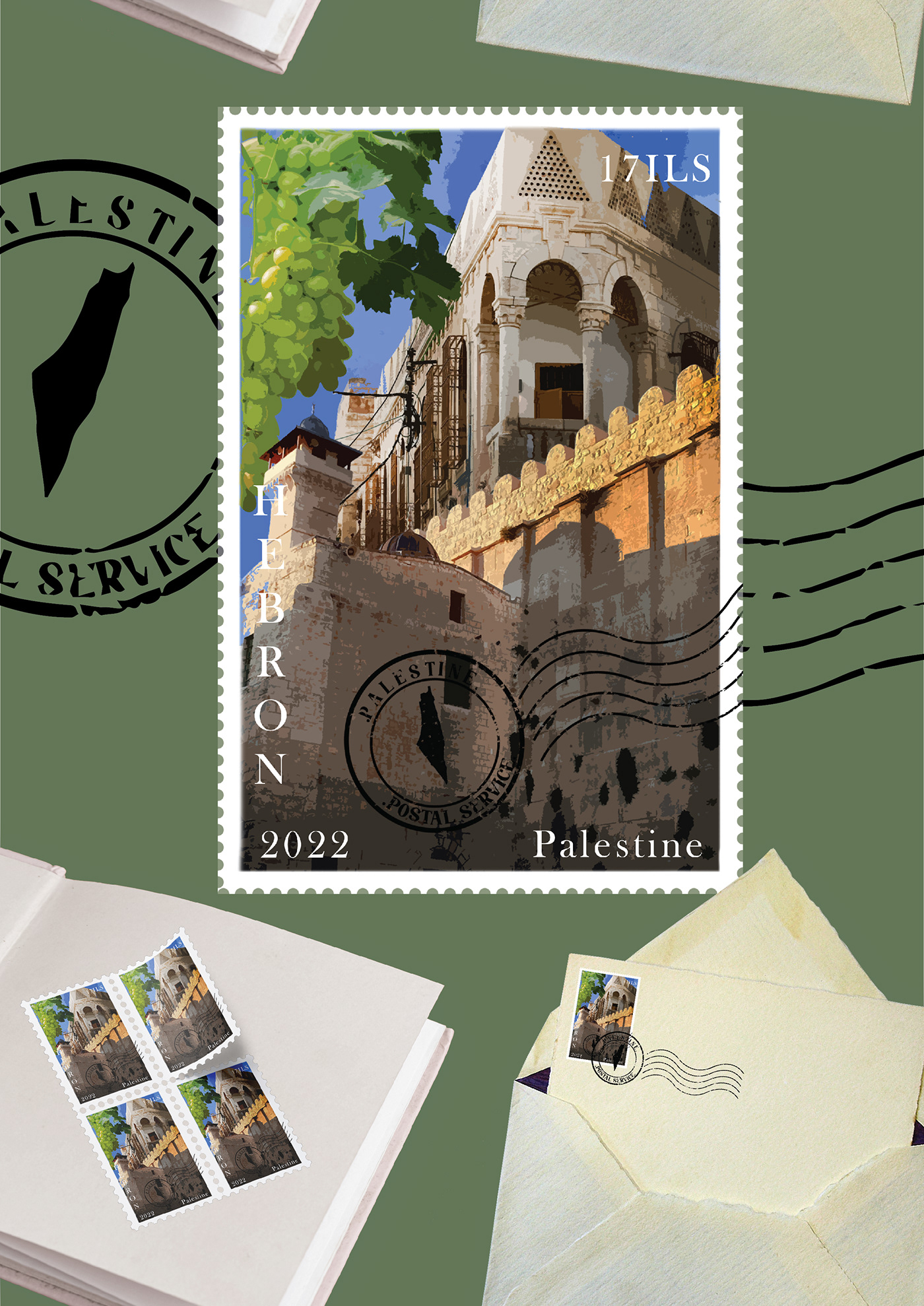 design postage stamps stamp photoshop collage palestine sticker