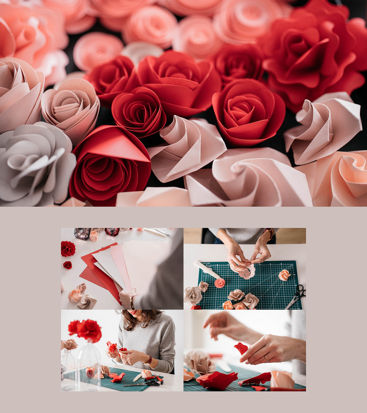 Lancome content Advertising  Roses origami  Fragrance set design  art direction 
