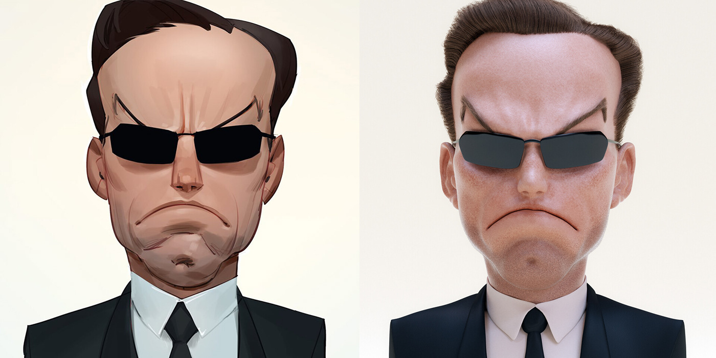 3D Agent Smith matrix