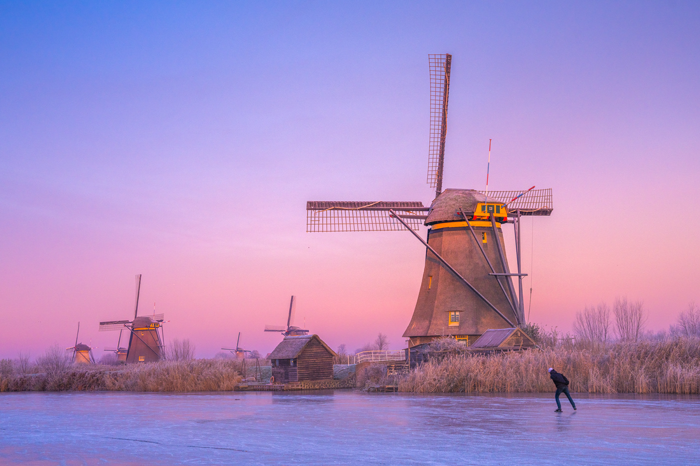 dutch ice skating Skating The Netherlands windmills winter