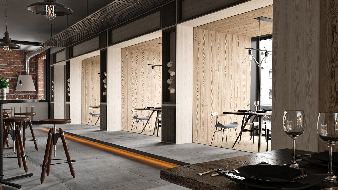 design cafe interior design  architecture 3D V-ray