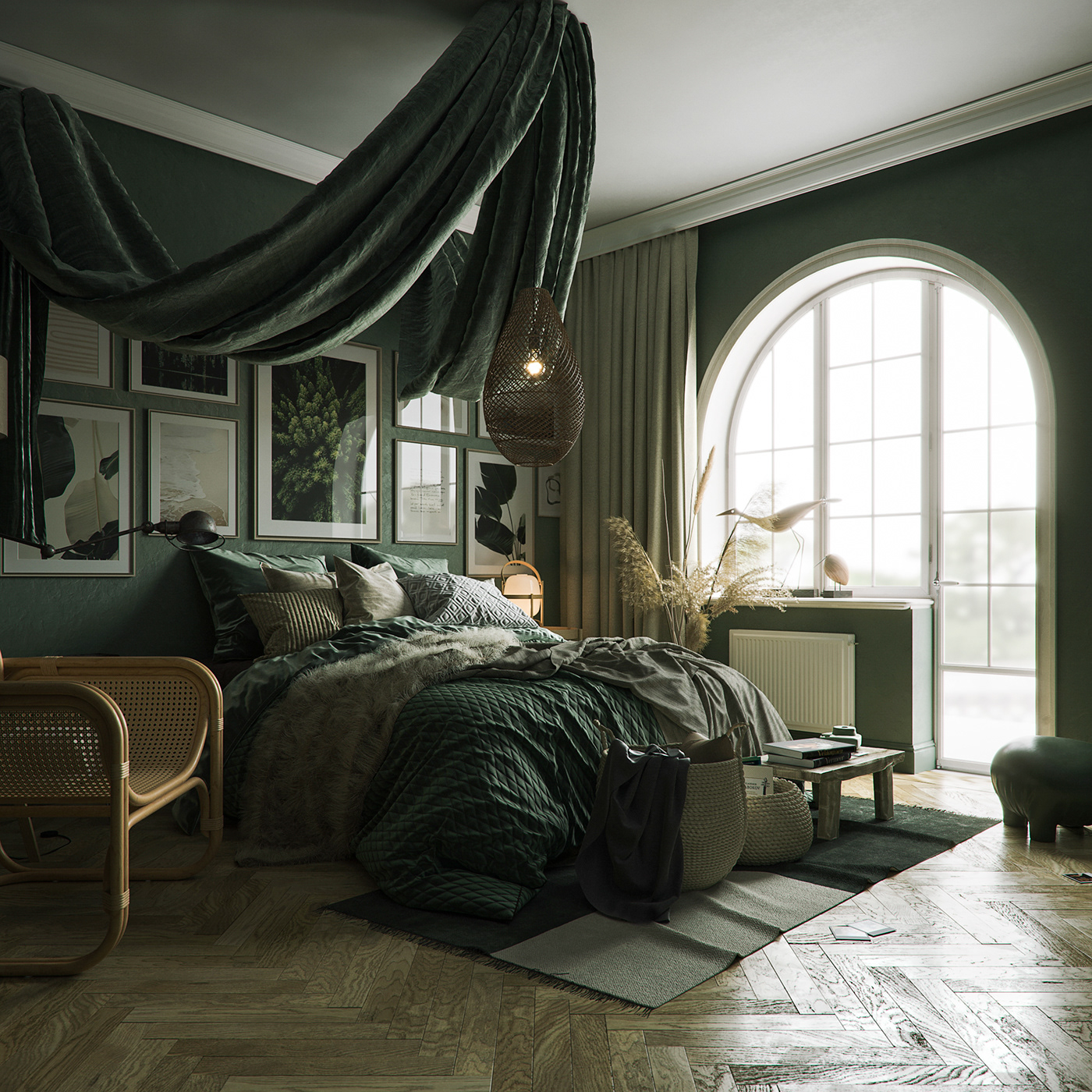 3D 3ds max architecture archviz bedroom design Interior Render scandi visualization