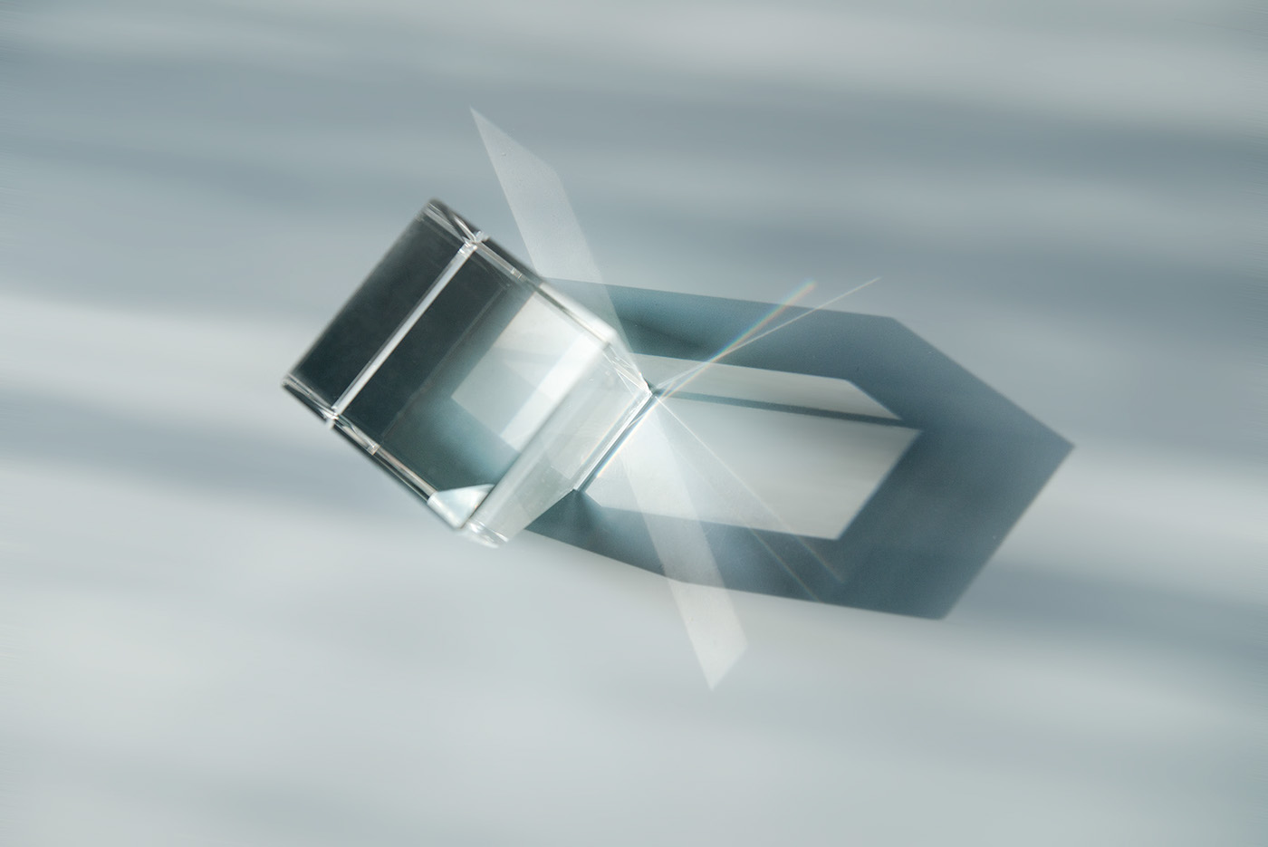 cube glass daylight crystal light bright reflection refraction