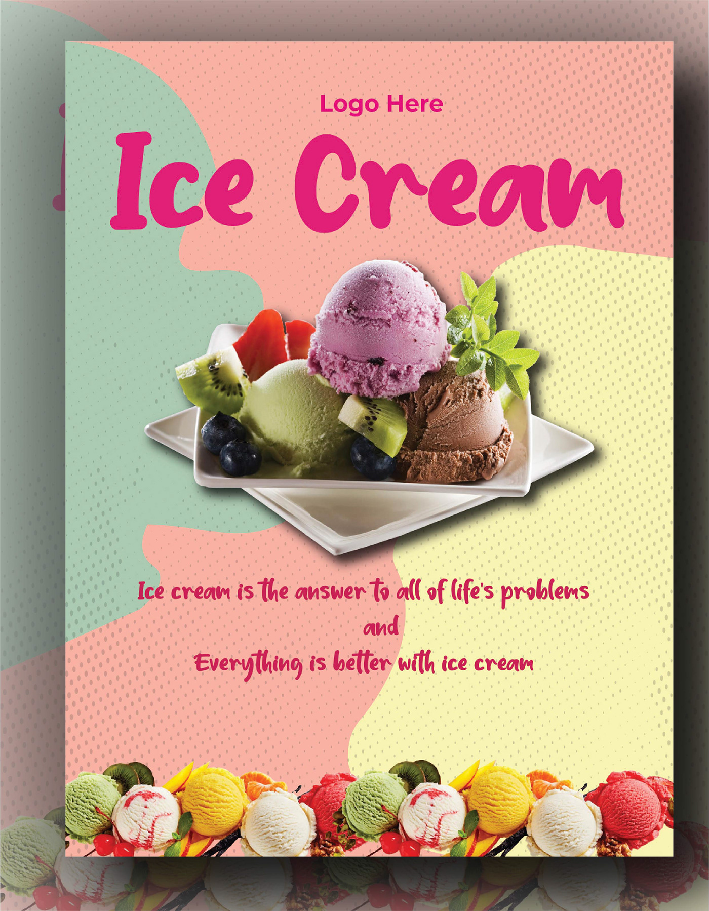 Ice- Cream Menu Card Design