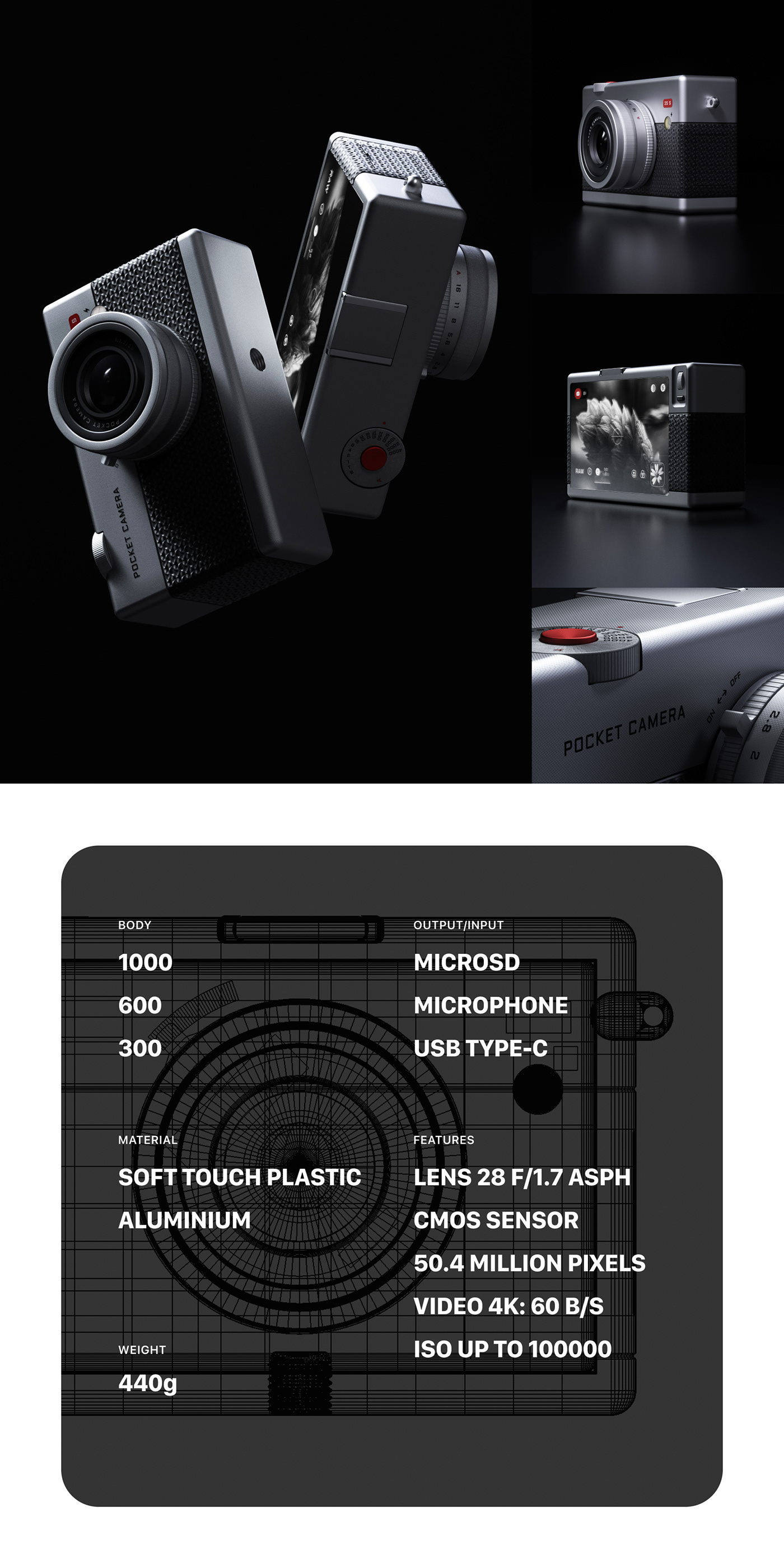 industrial design  product design  3d modeling 3D Render visualization design tech camera concept