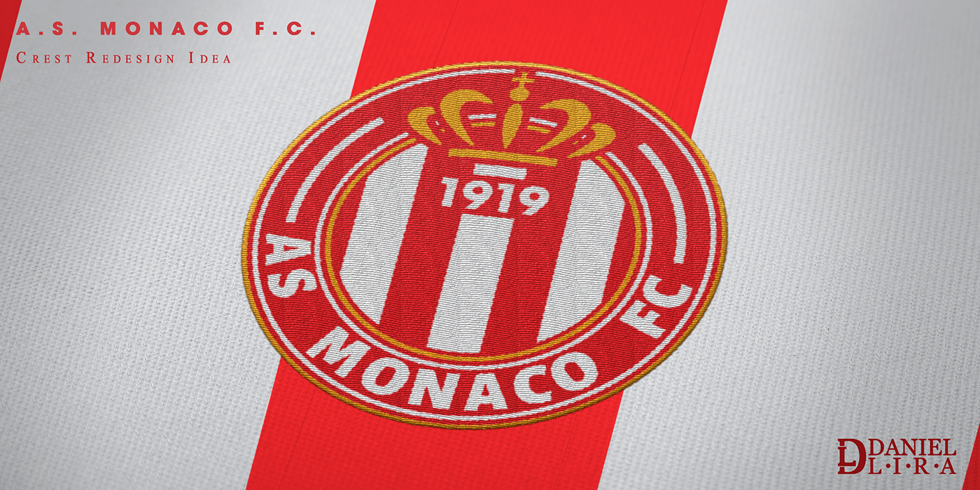 crest football france logo Monaco redesign shield escudo futebol badge