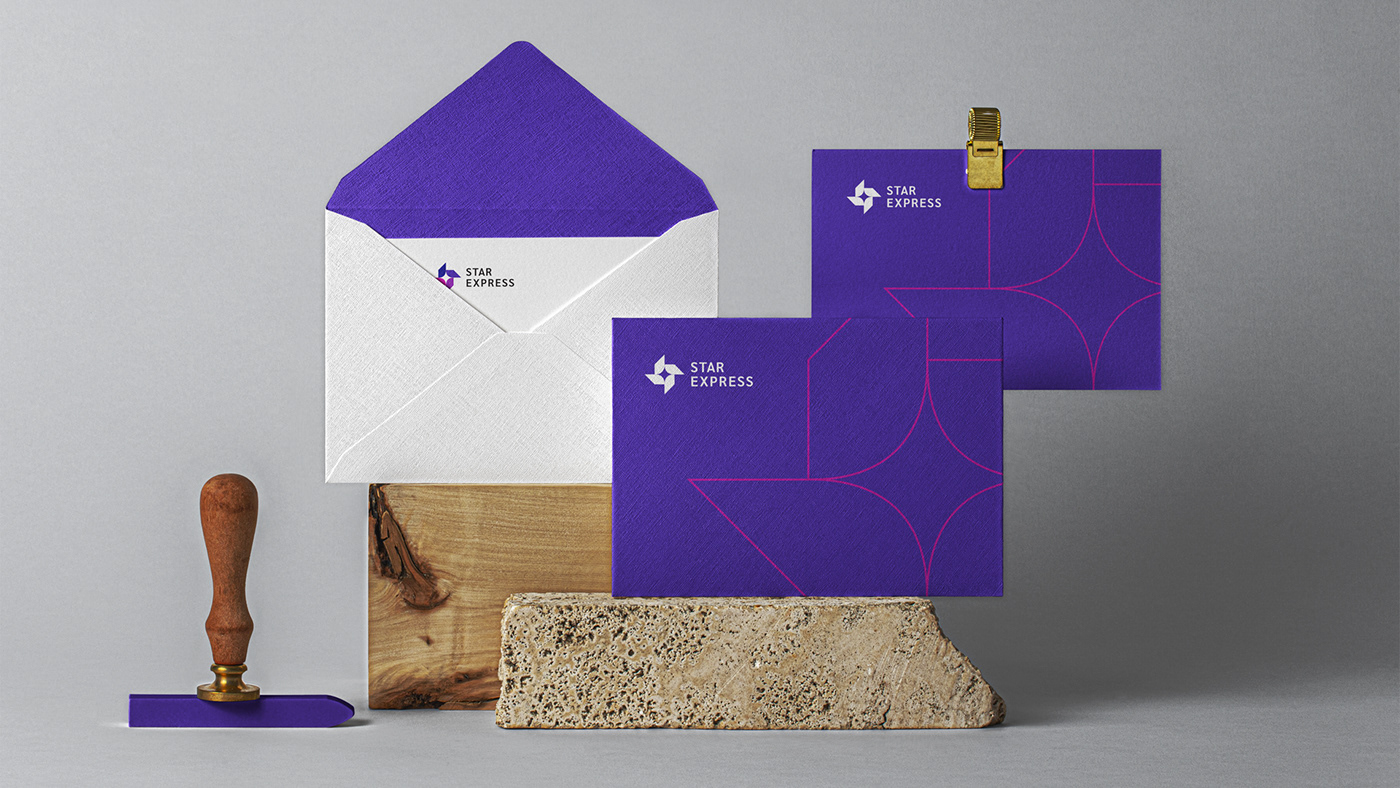 branding  Cargo company corporate delivery express logo star Stationery Style