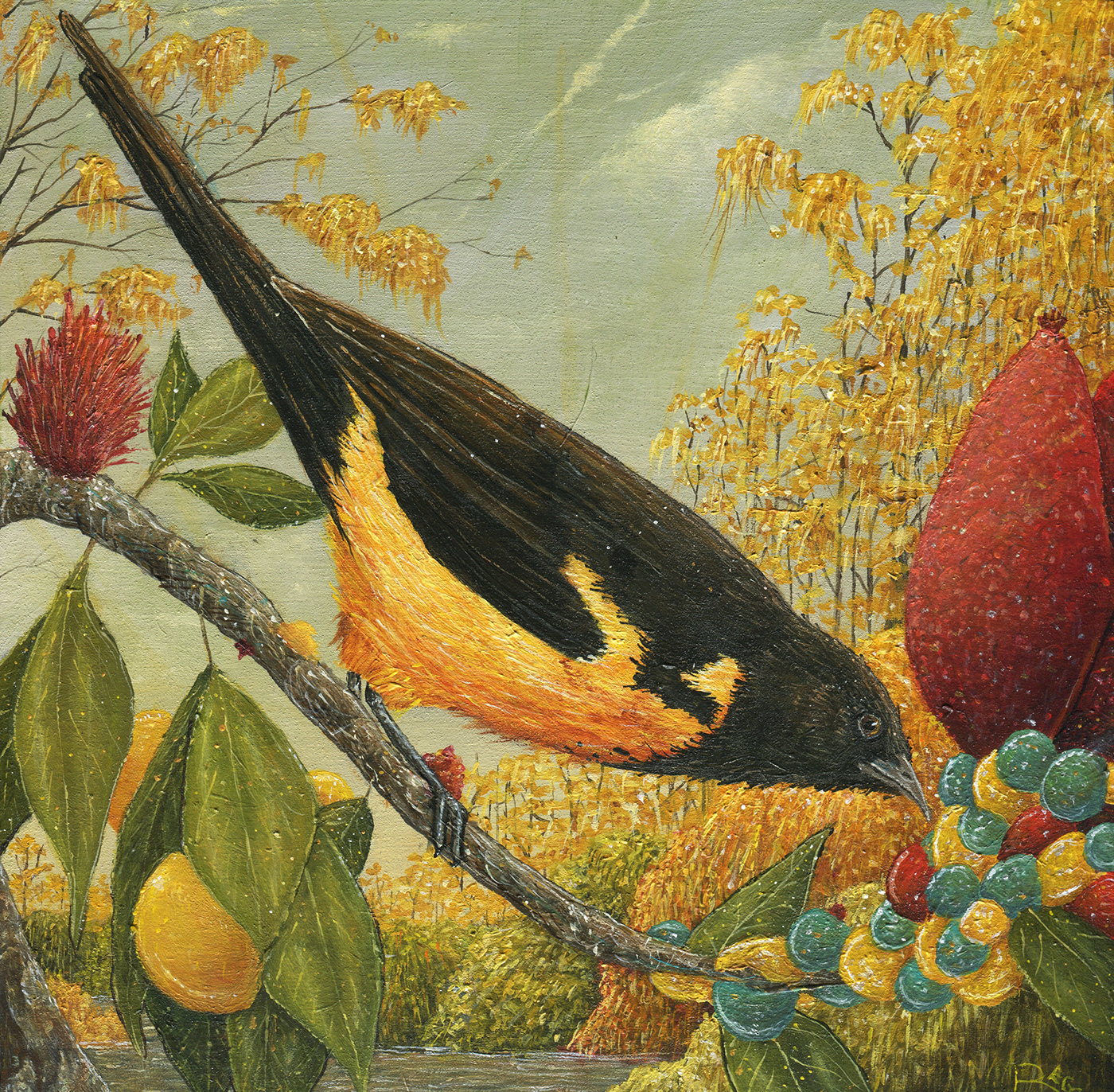 art painting   Nature birds orinthology scientific acrylics surrealism Nature