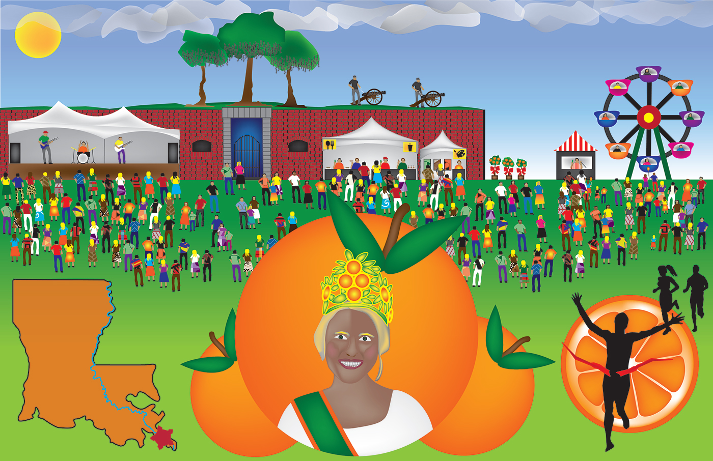 Digital Illustration Louisiana Festival Poster on Behance