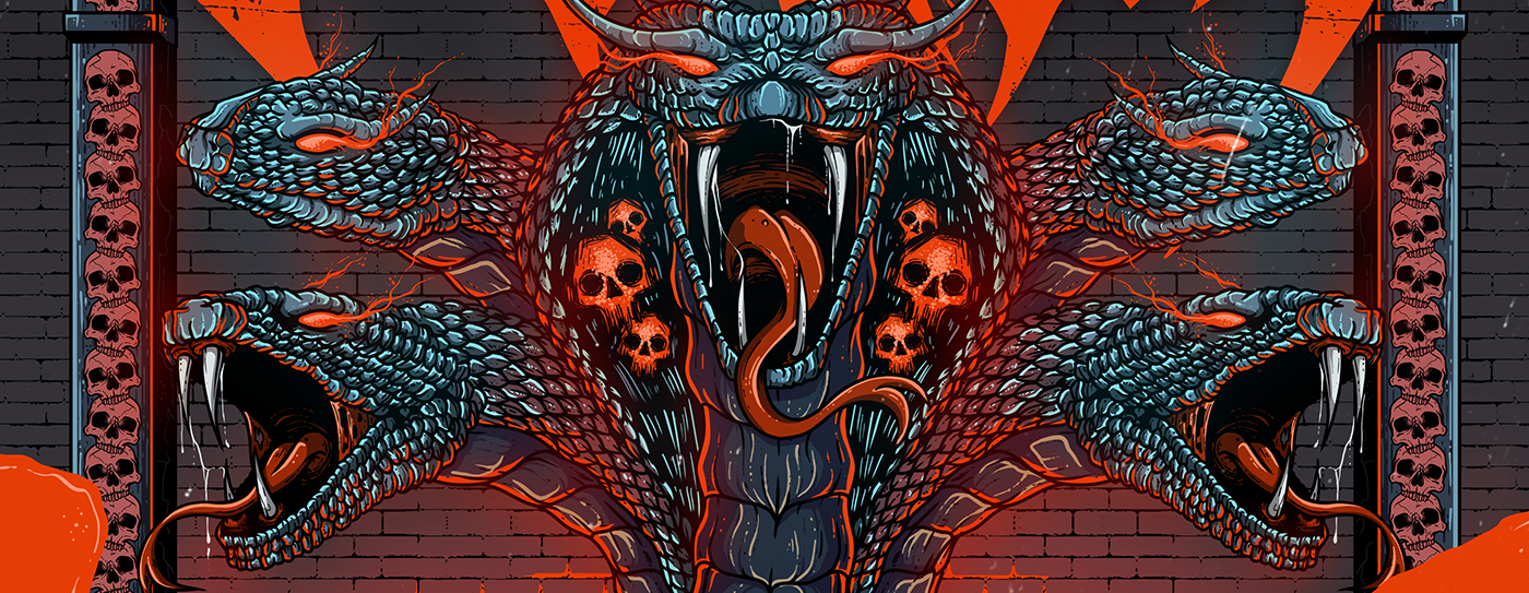 cover metal snake metal band ILLUSTRATION  digital illustration brart Ricardo Bancalero