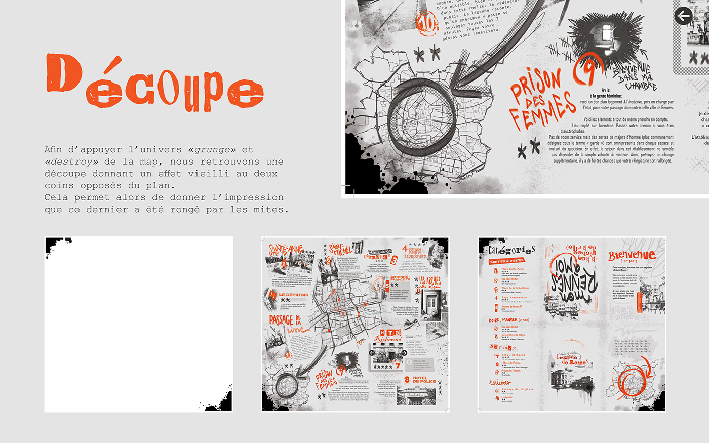 city collage editorial design  france graphic design  infographic Layout map Photography  rennes