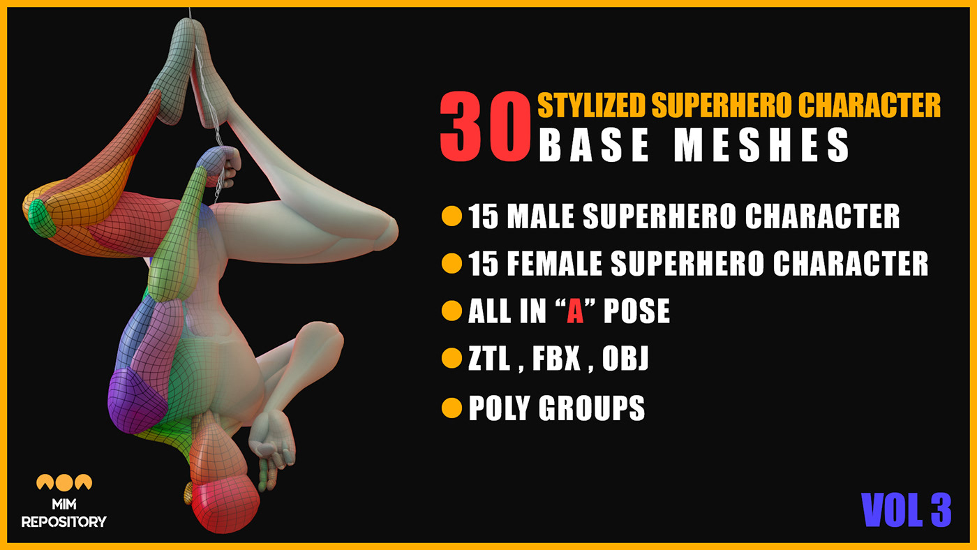 3D anatomy Character design  character modeling fanart human Sculpt stylized SuperHero