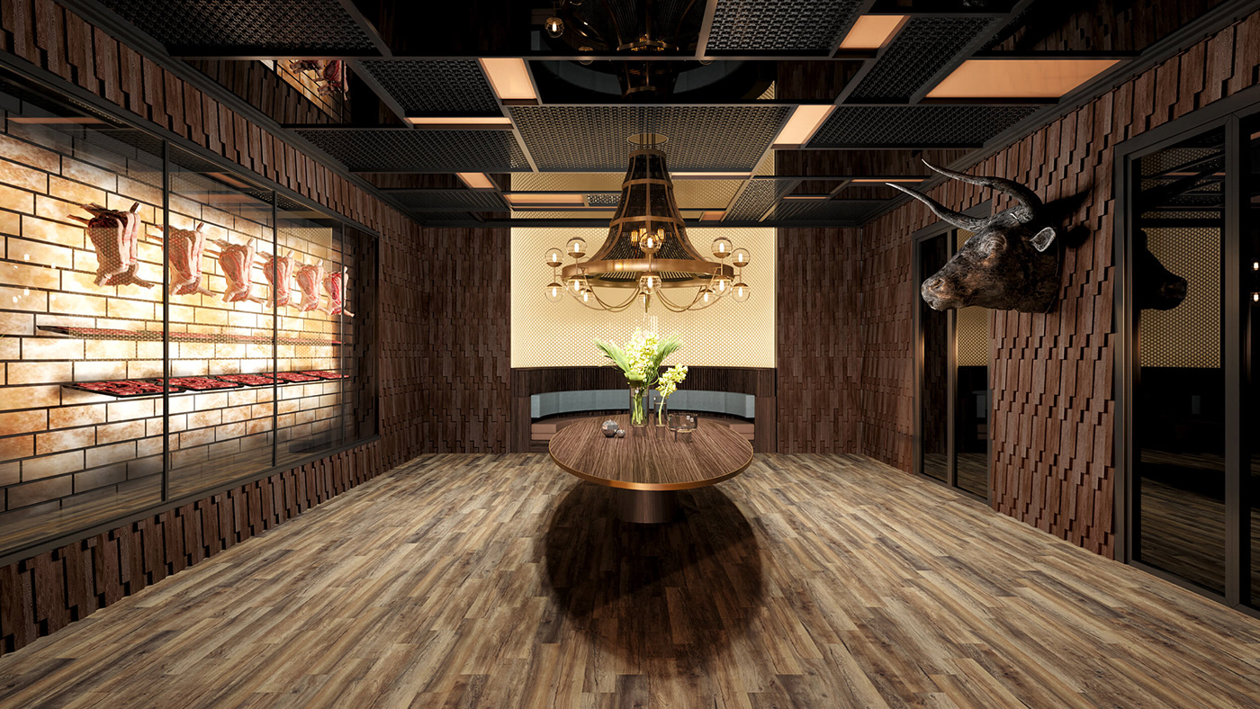 modern architecture Interior design Render Lux luxury restaurant vray lounge