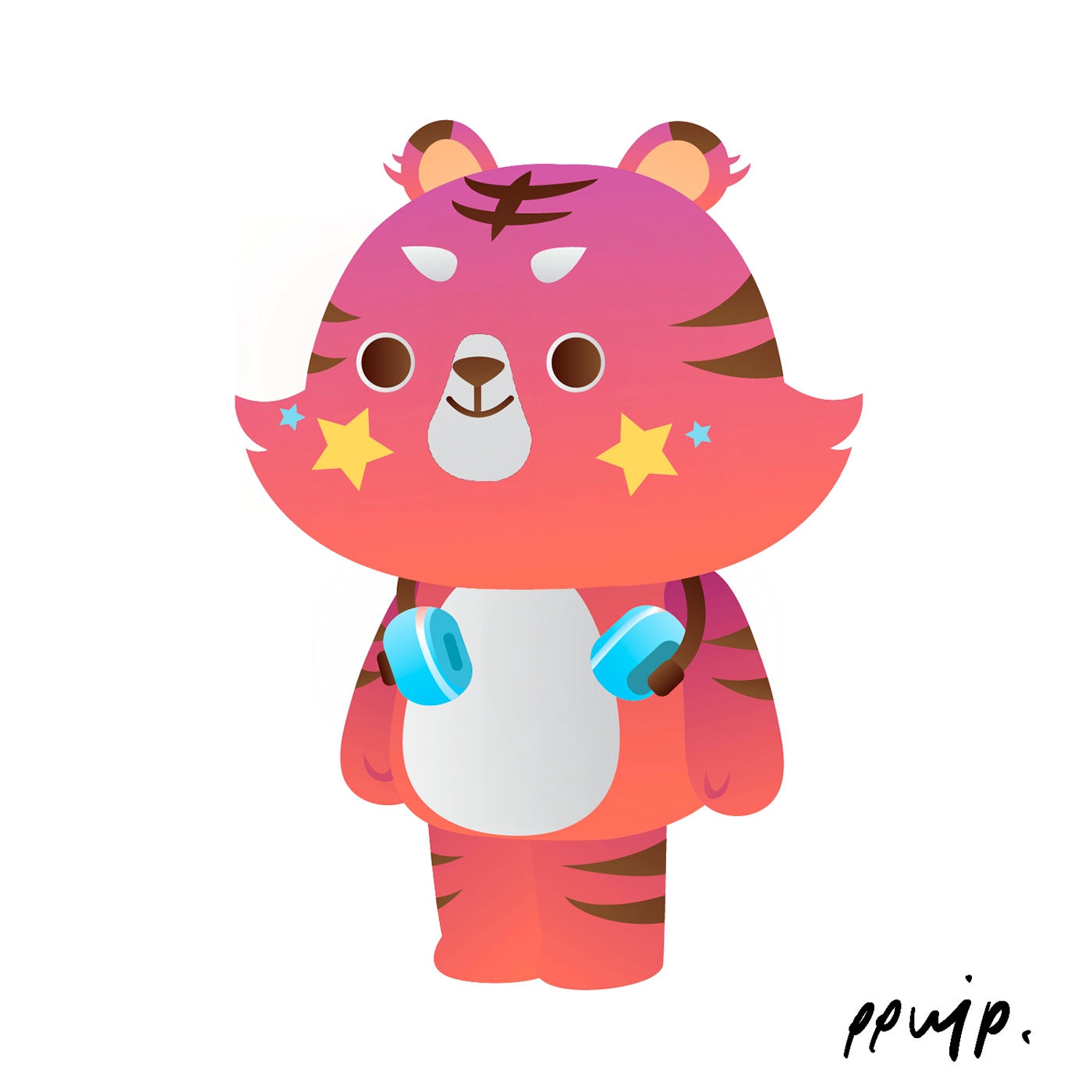 cartoon cute tiger adobe illustrator Character cute character animal illustsration 