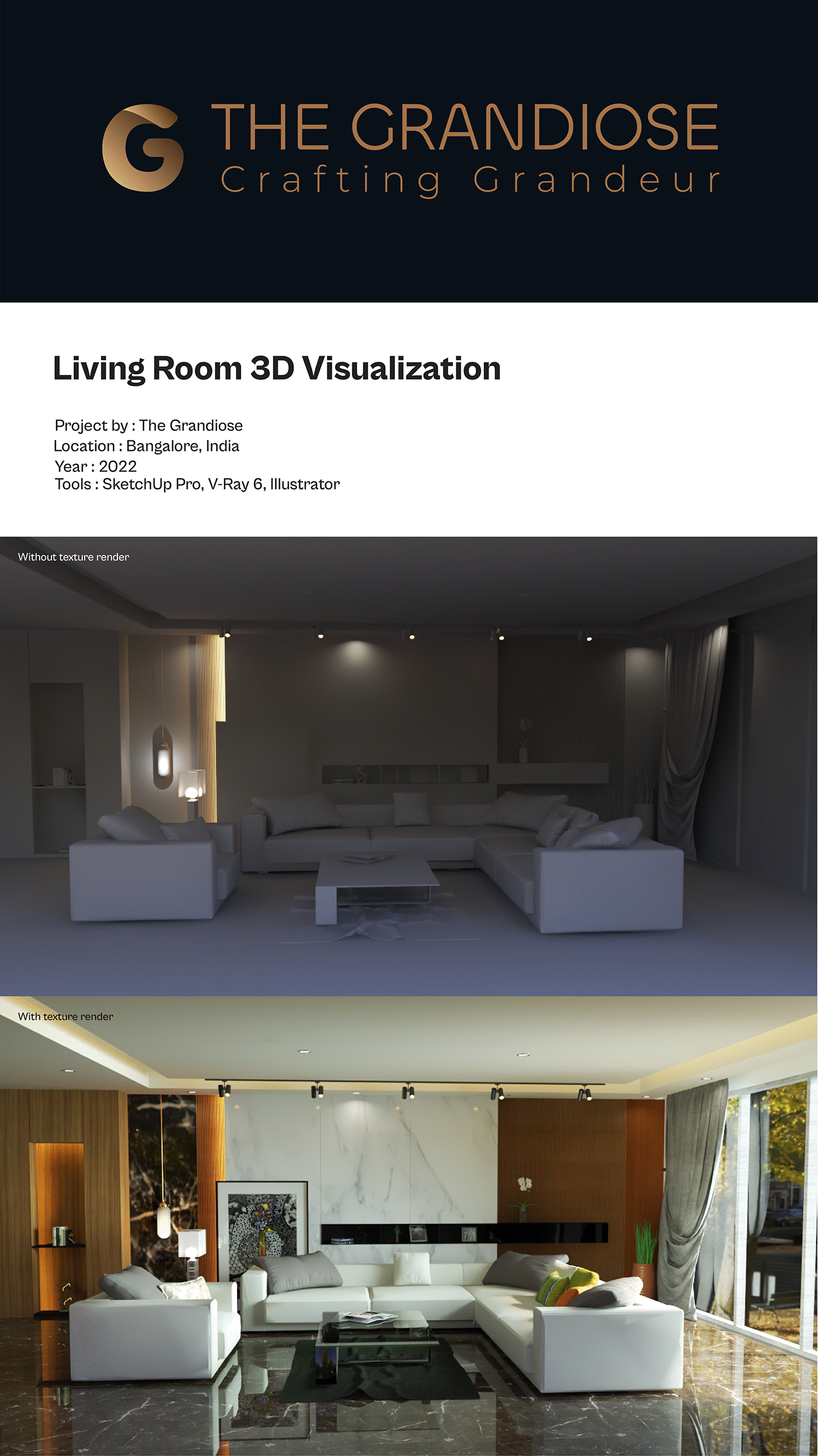 3D architecture interior design  interiordesign living room Render SketchUP visualization vray