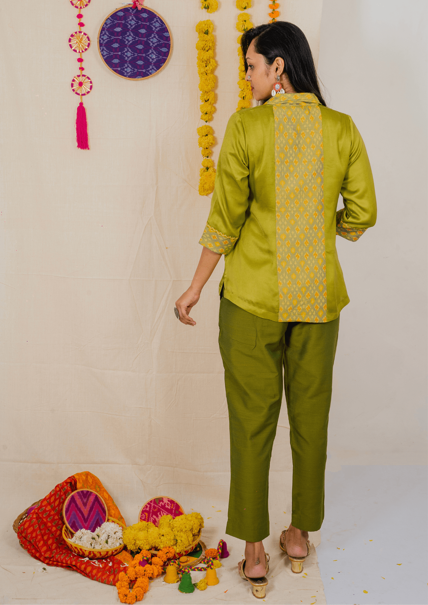 ikkat Ethnic Wear IndoWestern pochampally handmade festive wear