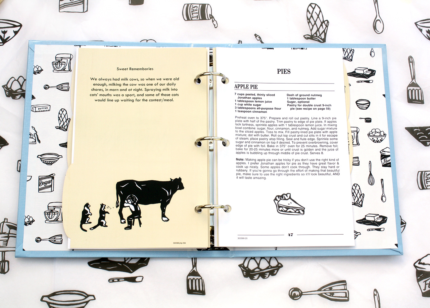 animals cookbook dessert cookbook farm life food illustrations homegrown kitchen papercut Baby Blue self-published