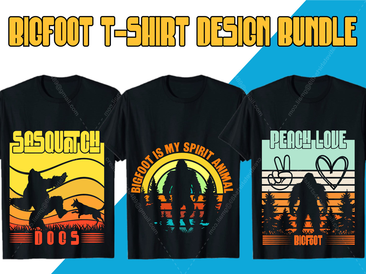 Bigfoot sasquatch vector adobe illustrator T-Shirt Design tshirt apparel merchandise Retro