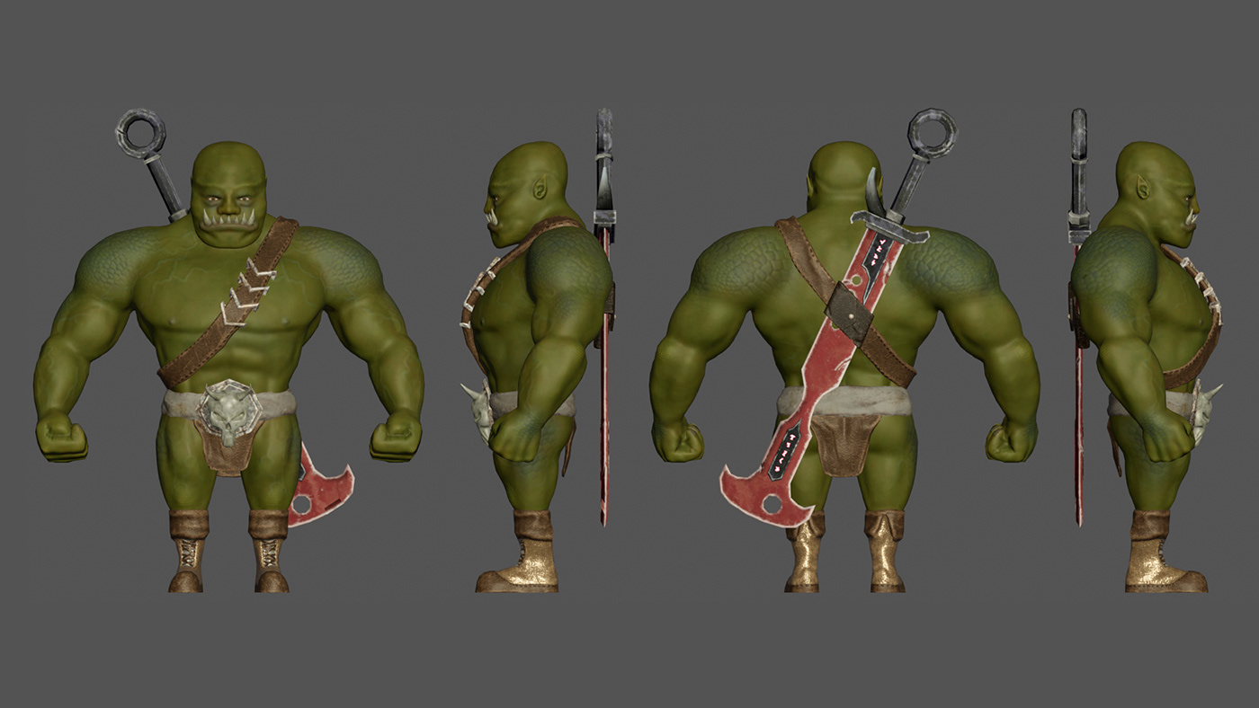 Character design  3D Character orc stylized Stylized Art Sword fantasy medieval sculpting  3d modeling