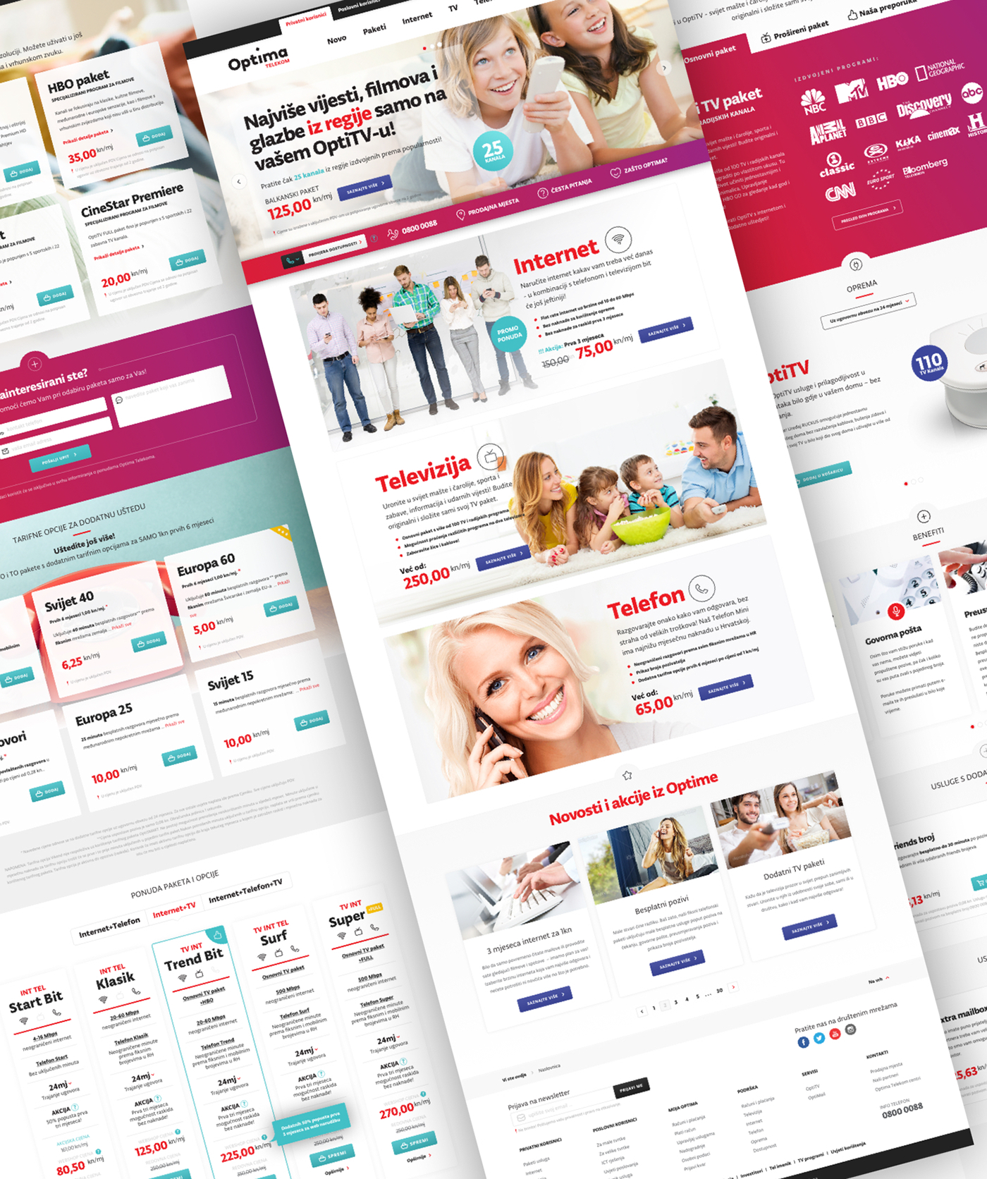branding  redesign Website ux/ui Telecom Croatia Web Design  mobile Responsive Optima