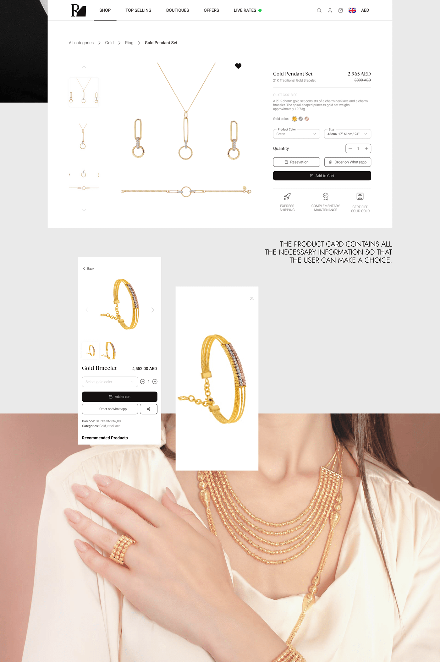 design fashion accessory Jewellery Mobile app mobile design UI uiux ux Web Design  Website