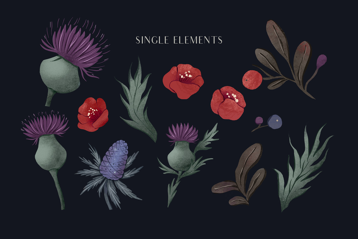 Repeat Pattern textile design  bright color palette Dark Mood Pattern Seamless Floral Print Spiky Leaves Design thistle pattern Tranquil Thistle Texture Vibrant Floral Print