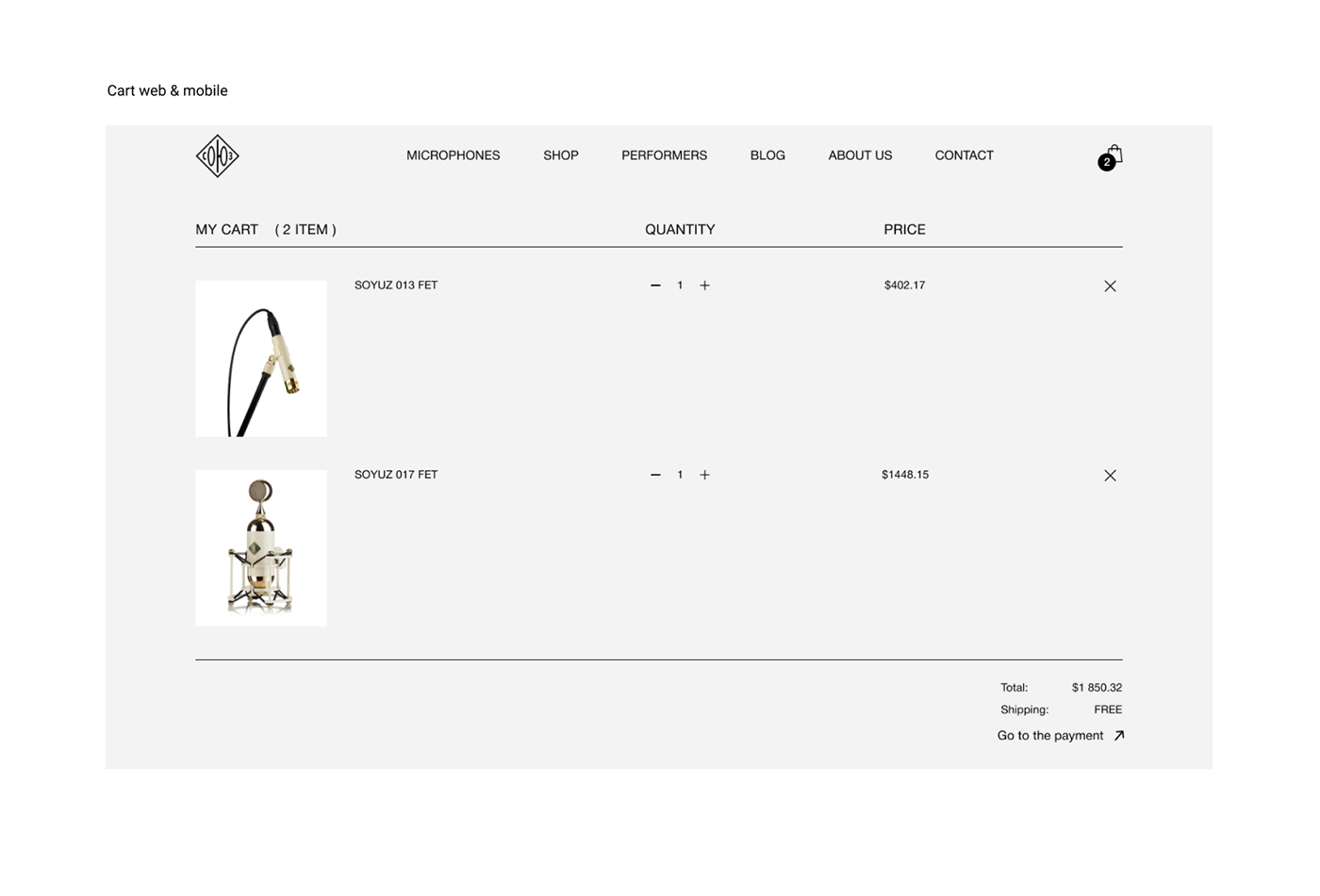 concept design microphones Minimalism redesign store UI ux Webdesign