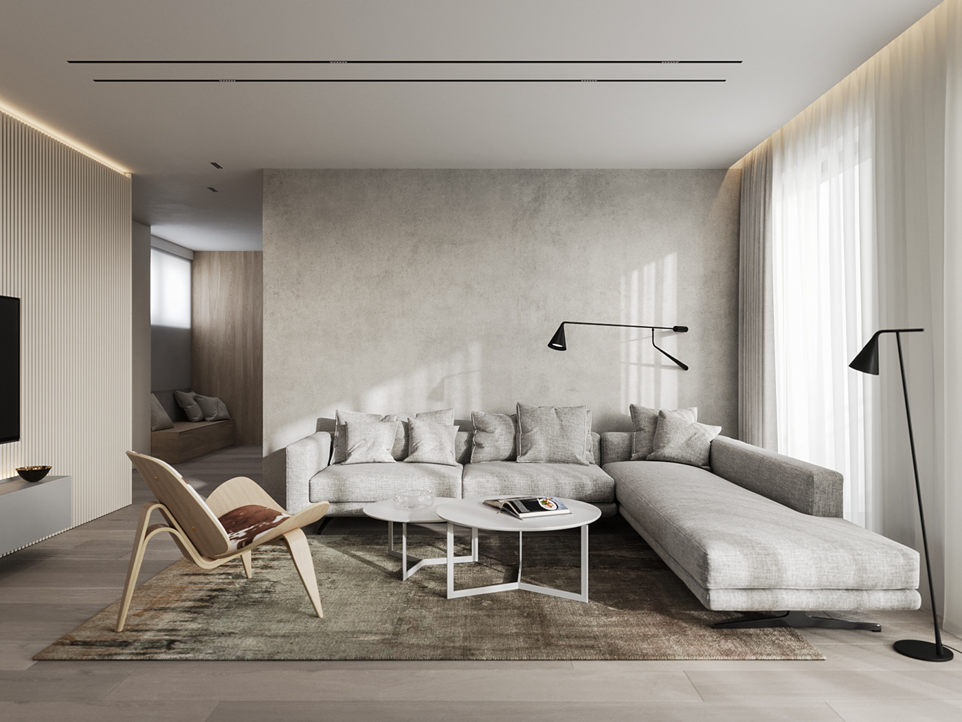 3D 3ds max archviz CGI Interior interior design  living room modern interior Render visualization