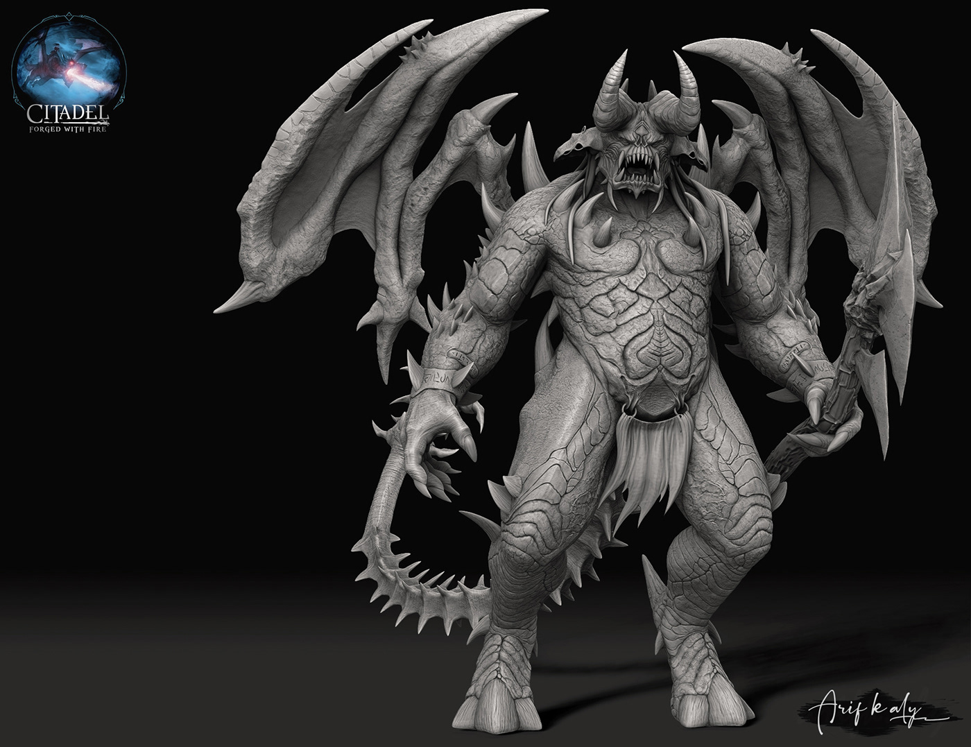 digital 3d creature Character design  demon Digital Art  Game Art 3D artwork fire art