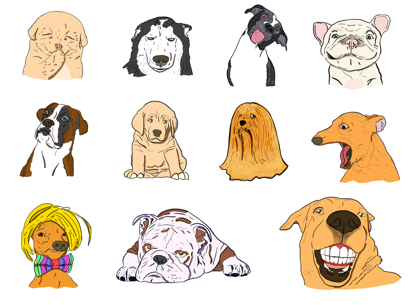 sticker app imessage ios design art dog dogs