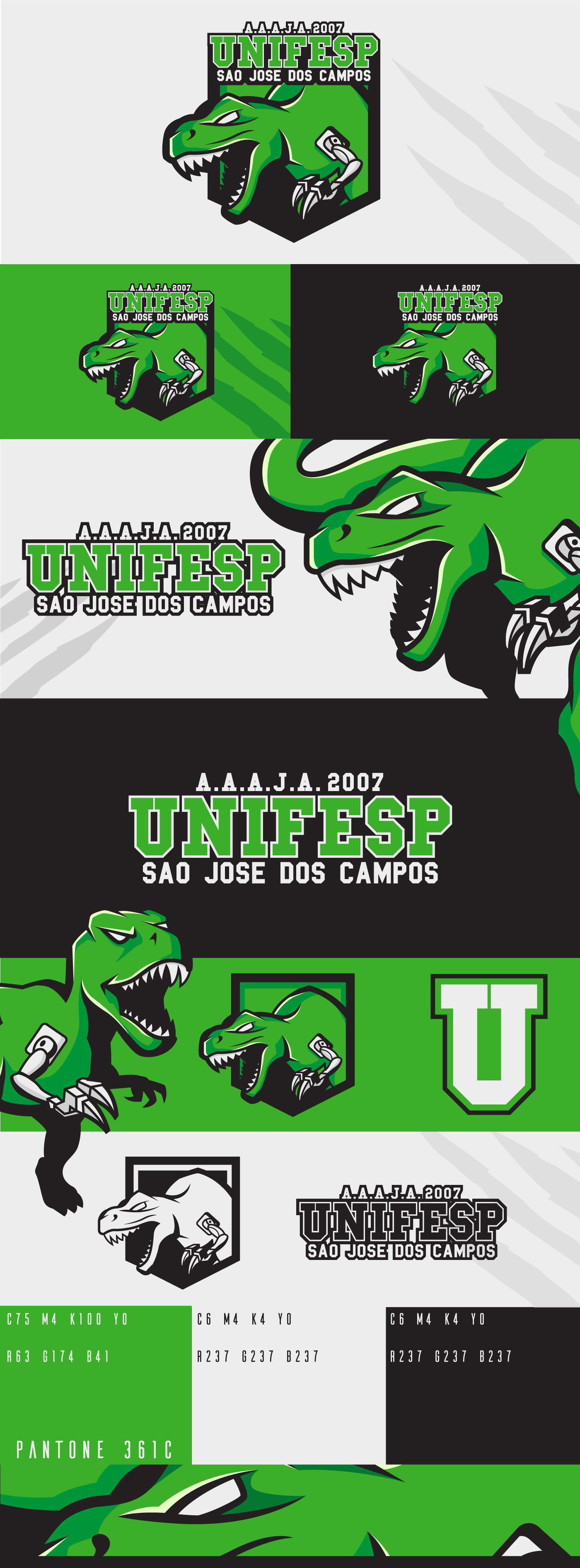 Dinossaur job college green design art artwork logo Mascot Logotype