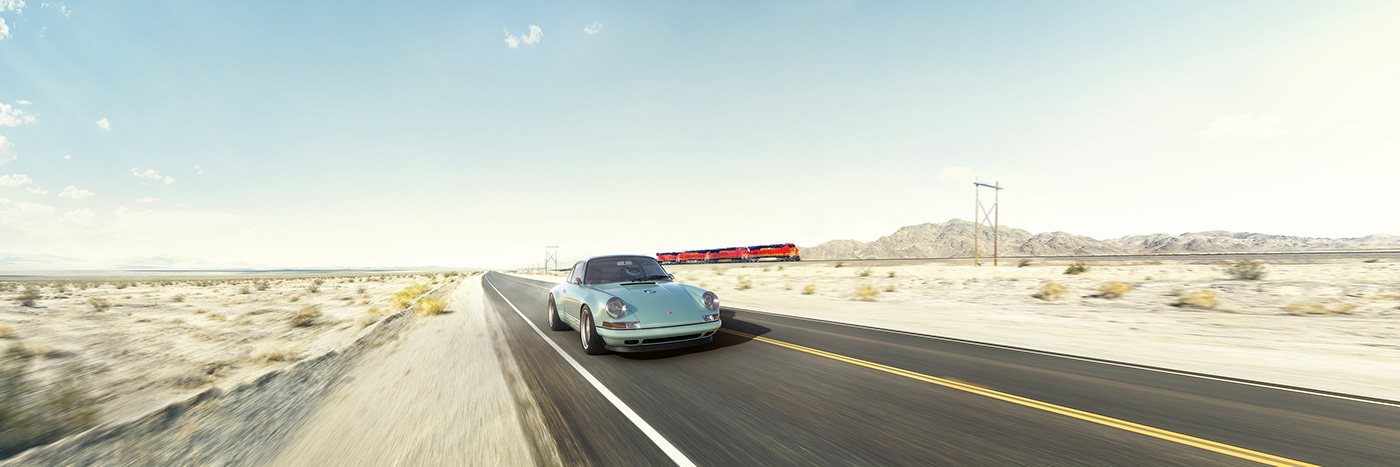 americana CGI Landscape luftgekuhlt panoramic Porsche Porsche 911 RoadTrip Route 66 Singer