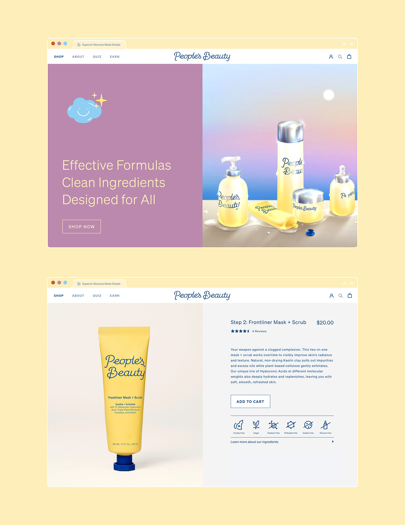 art direction  beauty brand identity branding  Packaging skincare Website Design custom type type design