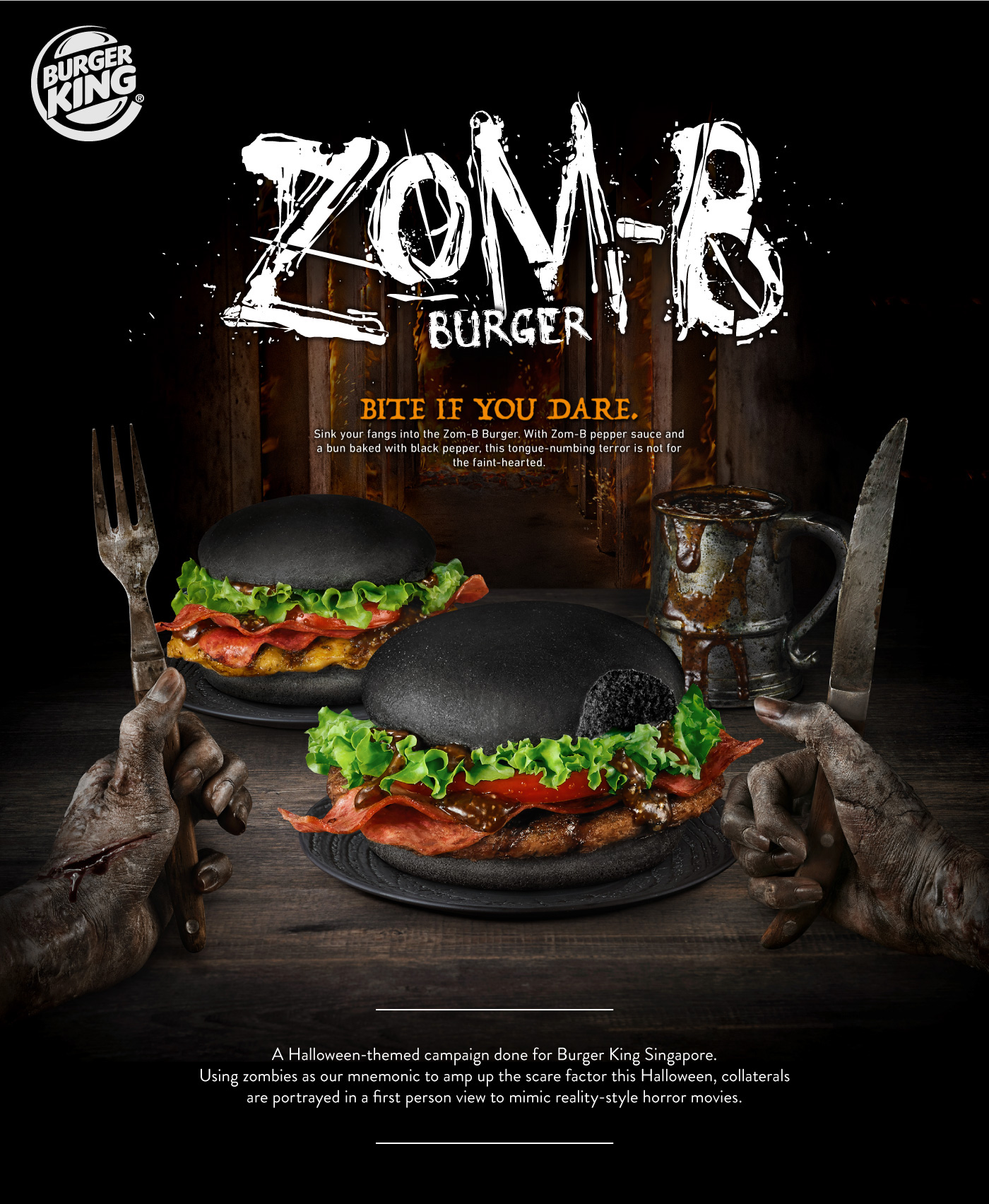 buger king zombie Zom-B black Halloween horror