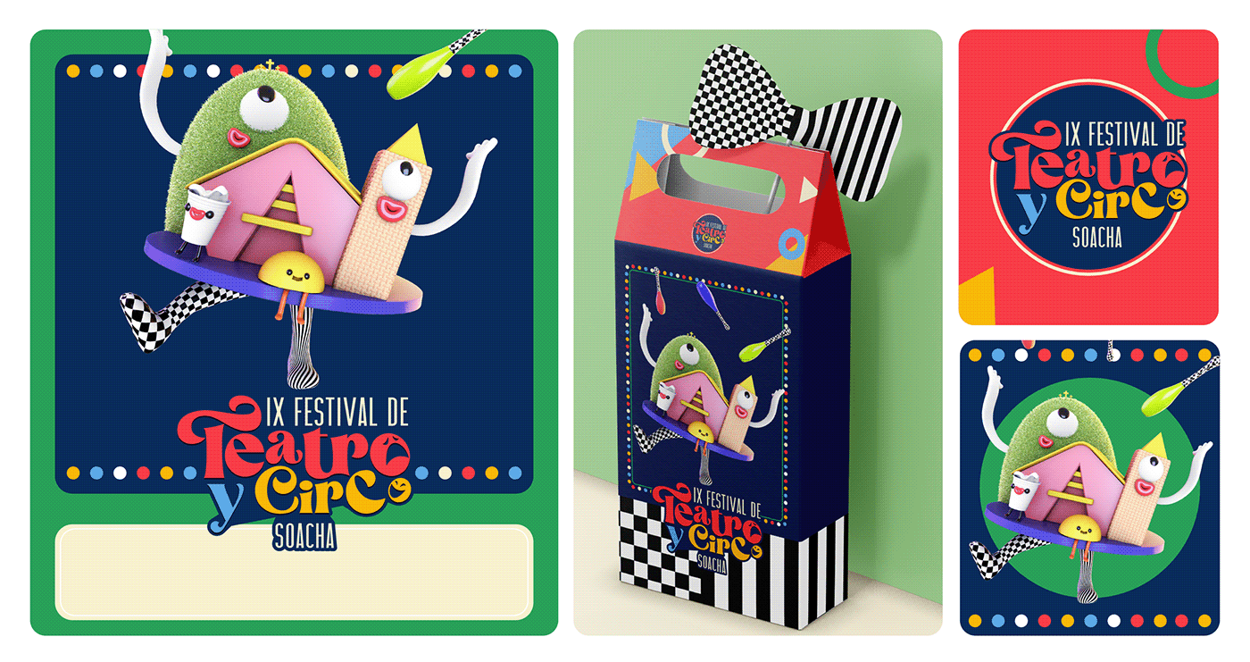 Character design  Digital Art  concept Graphic Designer brand identity festival flyer Advertising  Circus 3D