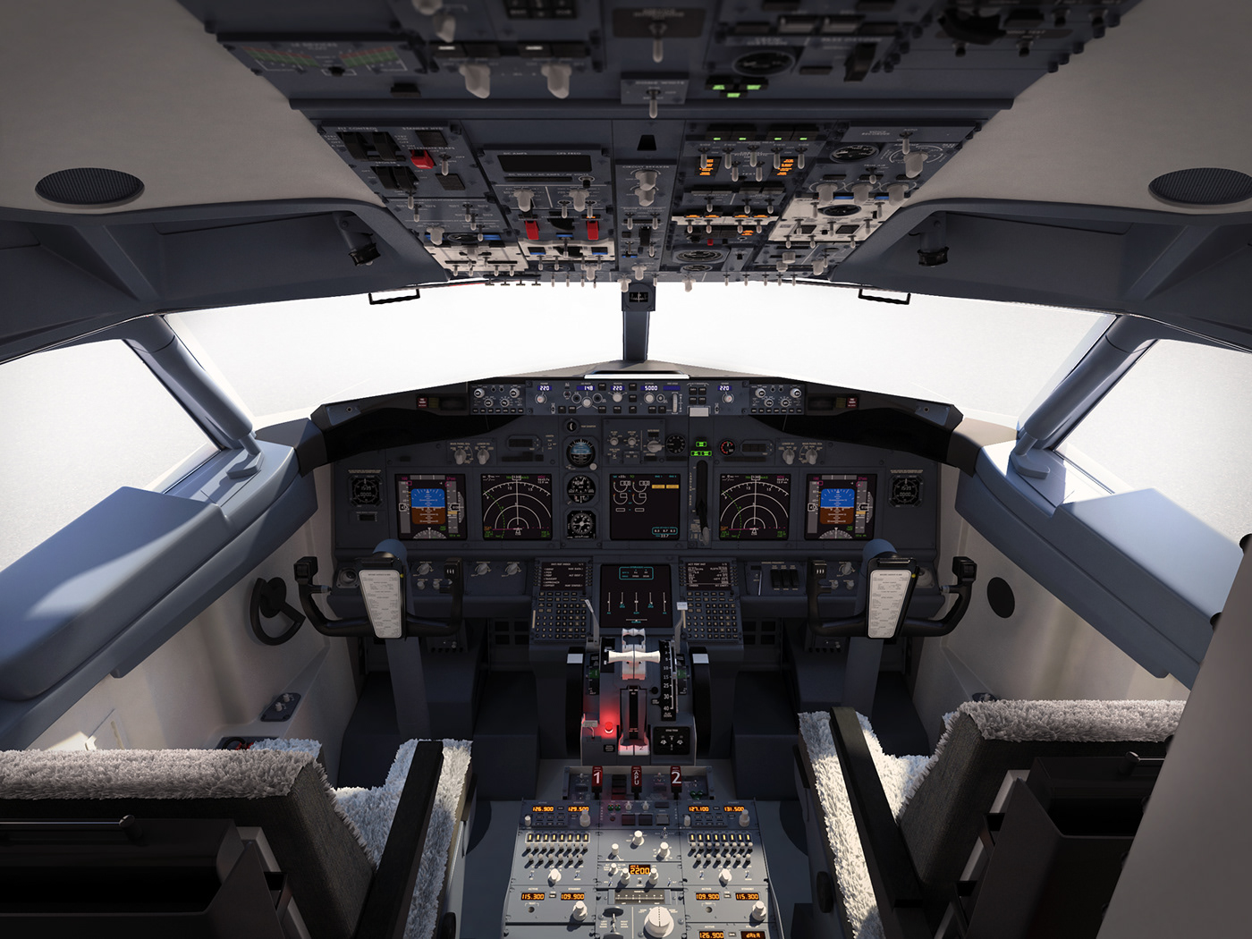 Boeing 737-800 cockpit model 3D airplane Aircraft Flightdeck Pilot plane