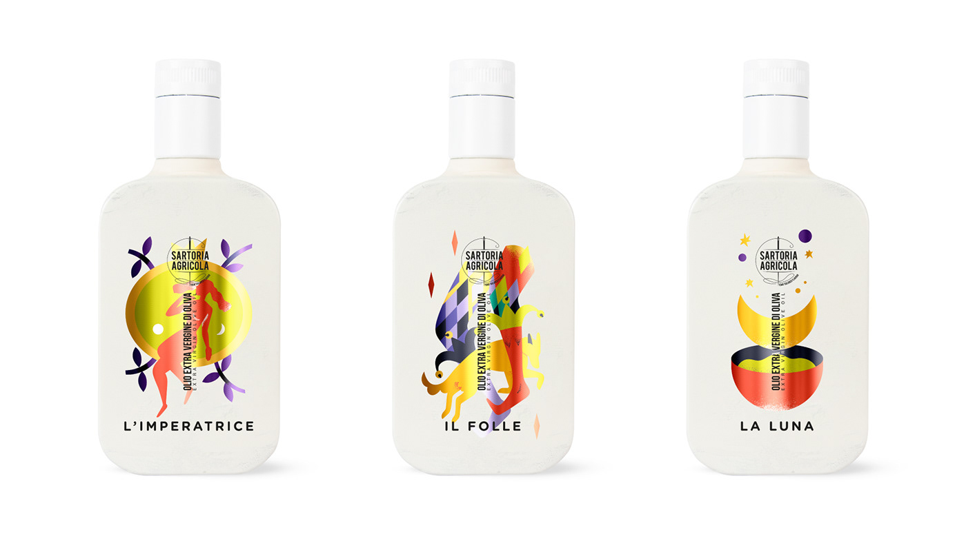 ILLUSTRATION  Digital Art  concept Tarot Cards Olive Oil Packaging bottle limited edition packaging design