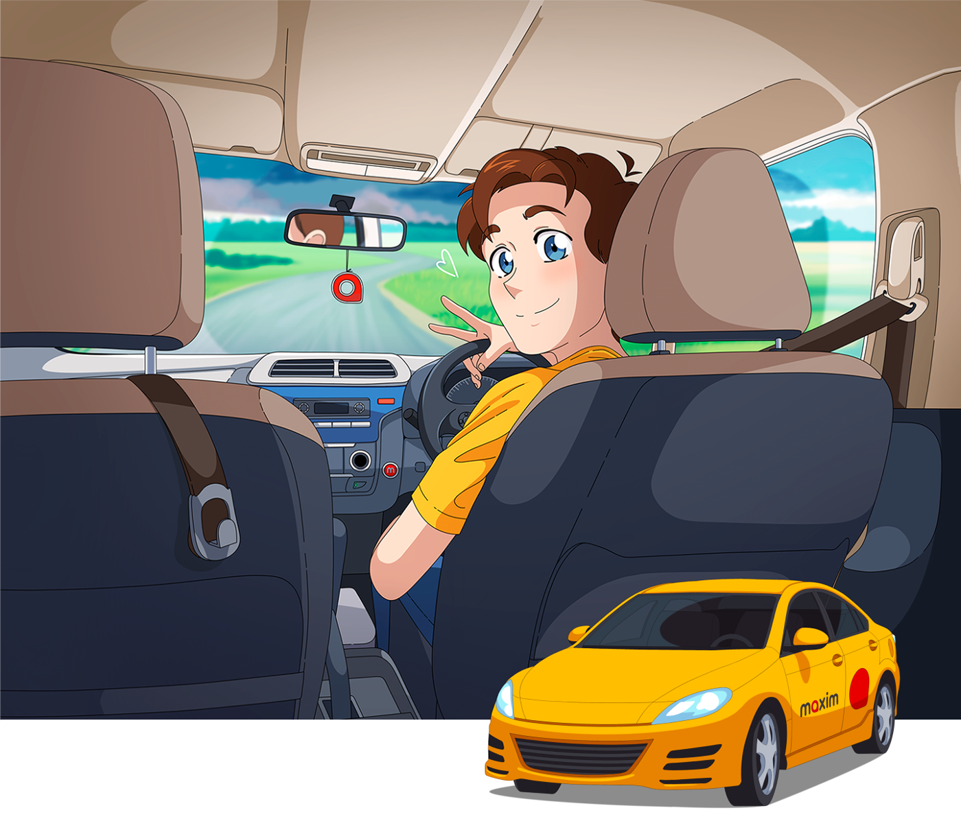 anime Character design  commercial concept delivery ILLUSTRATION  manga taxi video