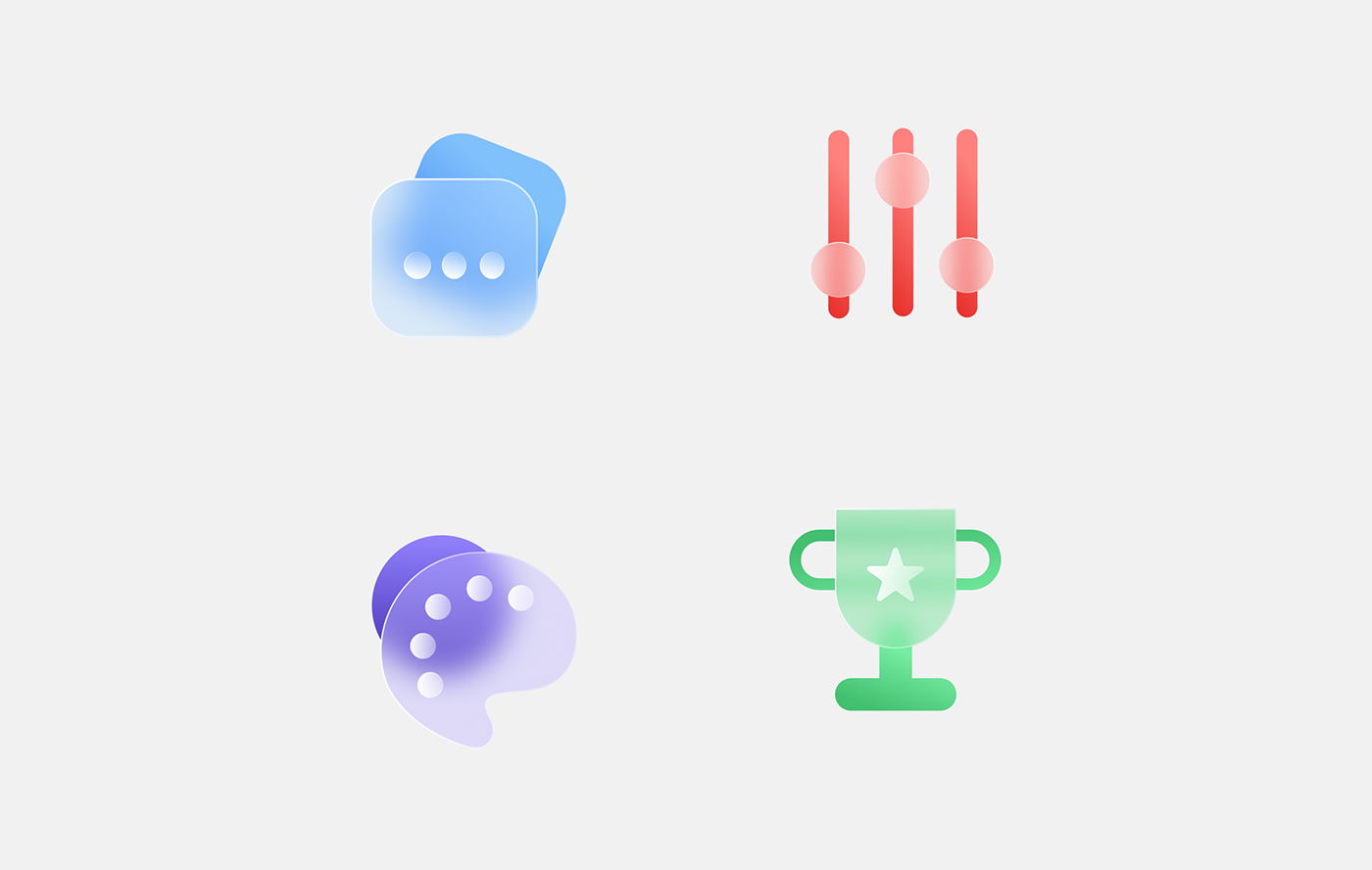 glass glass icons glassmorphism icon design  icon pack icon set modern UI uiux ux