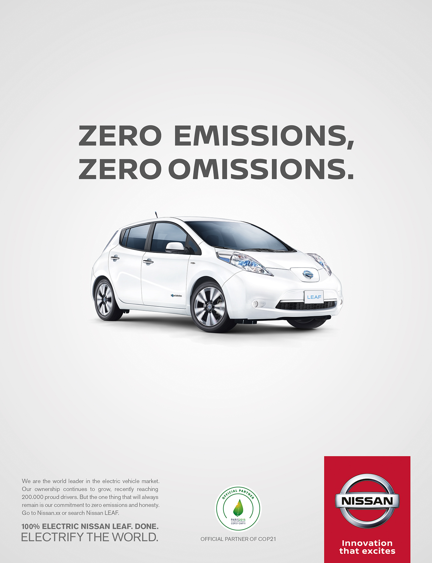 car Nissan leaf electric cop21 volkswagen emissions