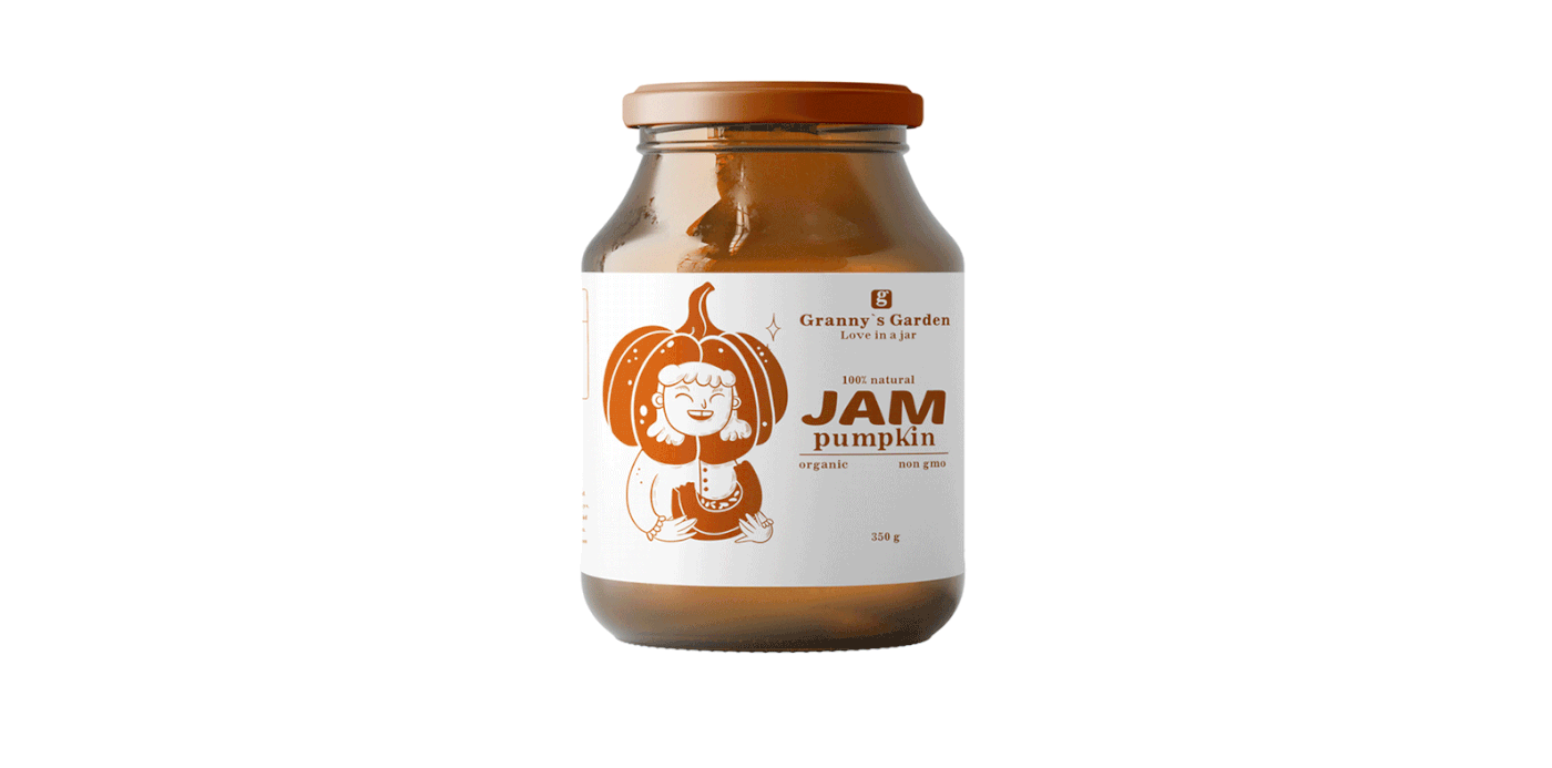 label design Packaging ILLUSTRATION  concept art jam Food  Graphic Designer line Character design  fruit preserve