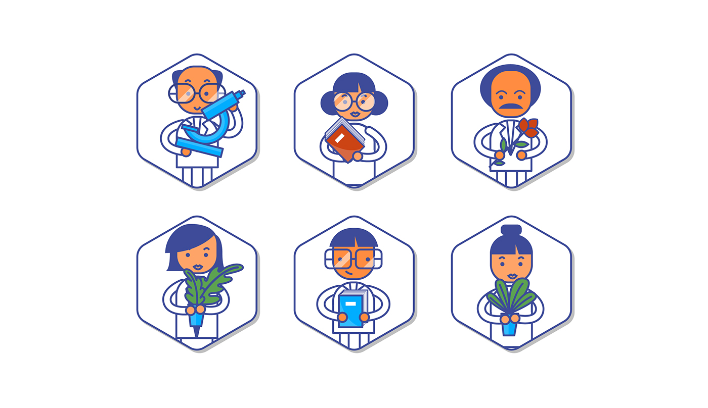 scientists flat vector characters asian