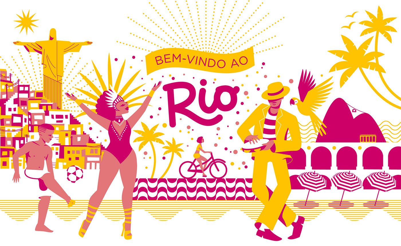 ILLUSTRATION  vector ilustracion Ilustração key visual Rio de Janeiro Brasil Brazil Mural Carnaval