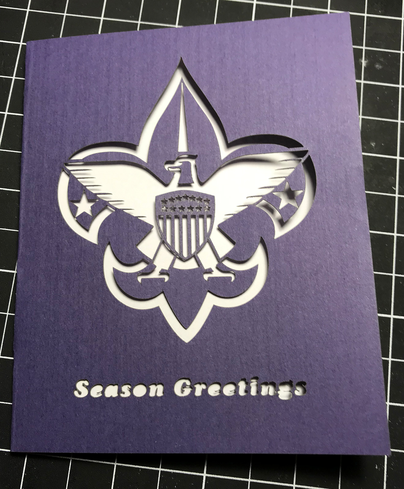 BSA Christmas Card 2019, Paper and laser cut